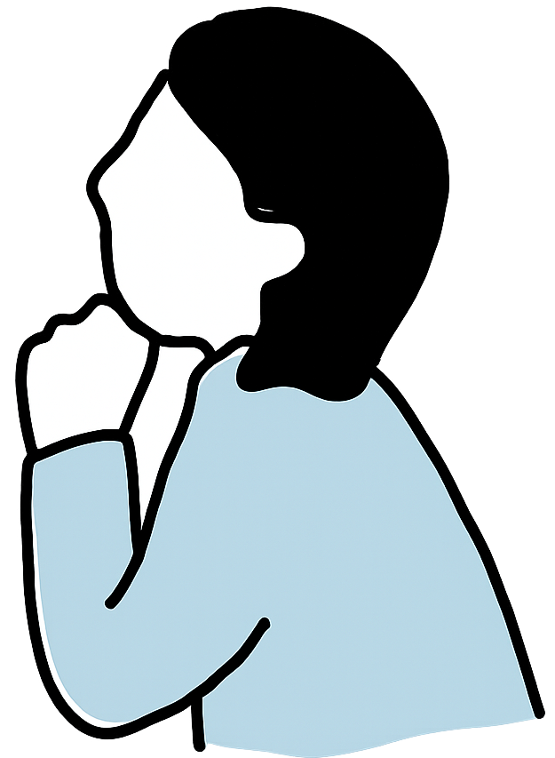 悩んでいる人物のイラスト